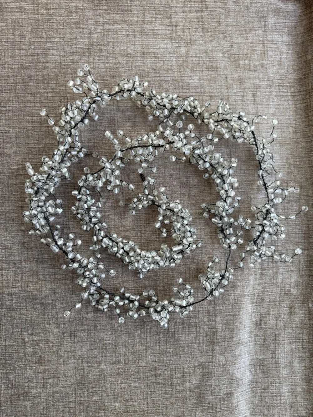 RARE Pottery Barn Silver Pepperberry Glass Bead Garland